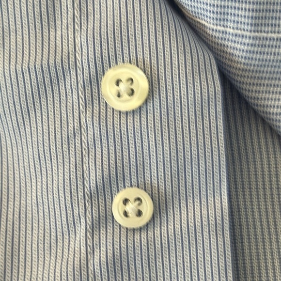 Brooks Brothers‎ Makers Collection Blue Pinstripe Dress Shirt Men's Size 17-35 - Picture 11 of 13